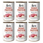 Mokra karma dla psów - Brit Mono Protein z wołowiną i ryżem 6 x 400 g - miniaturka - grafika 1