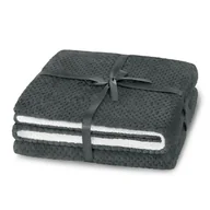 Koce - Koc dwustronny baranek Sherpa pled Szary 170x210 - miniaturka - grafika 1