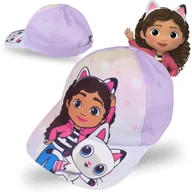 Czapki damskie - Koci Domek Gabi Fioletowa, dziewczęca czapka z daszkiem, dla dziewczynki 54 cm - miniaturka - grafika 1