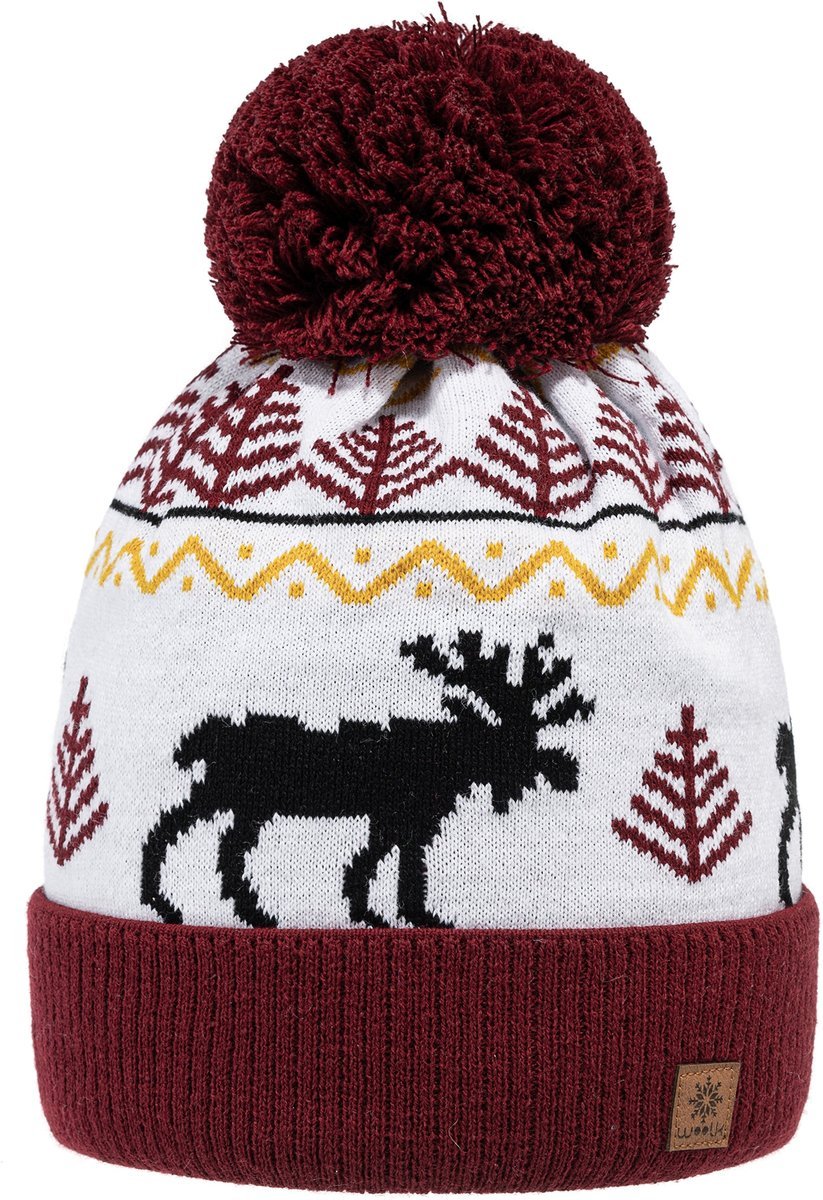 Zimowa CZAPKA Świąteczna w Renifery Woolk Alaska