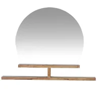 Lustra - Okrągłe lustro Fagersta z półką z drewna tekowego 120 cm - miniaturka - grafika 1