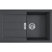 Zlewozmywaki - Franke Zlewozmywak granitowy Sirius S2D 611-78 1-komorowy z ociekaczem onyx 143.0612.629 - miniaturka - grafika 1