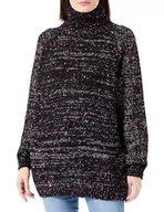 Swetry damskie - NALLY Damski sweter z dzianiny 12419550-NA02, czarno-różowy, XS/S, czarny różowy, XS-S - miniaturka - grafika 1