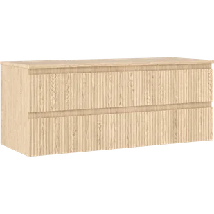 Mexen Rivel szafka łazienkowa podumywalkowa 120 cm z blatem, 2 szuflady, ryflowana , dąb - 91A20-12047-2-BFFC81 - Szafki łazienkowe - miniaturka - grafika 1