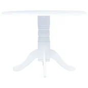 Stoły - vidaXL Stół biały, 106 cm, lite drewno kauczukowca - miniaturka - grafika 1