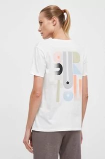 Koszulki sportowe damskie - Burton t-shirt bawełniany damski kolor biały - grafika 1