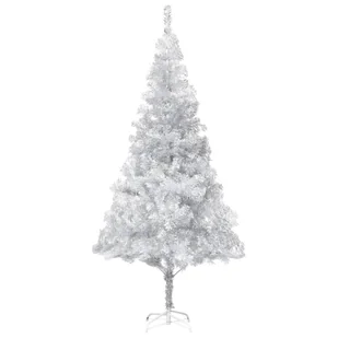 vidaXL Lumarko Sztuczna choinka ze stojakiem, srebrna, 240 cm, PET 329188 - Choinki - miniaturka - grafika 1