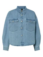 Bluzki damskie - Pieces Koszula dżinsowa "Tamra" w kolorze błękitnym - miniaturka - grafika 1