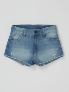 Szorty jeansowe z wysokim stanem o kroju regular fit z bawełny model ‘Patty’ - Spodnie i spodenki dla dziewczynek - miniaturka - grafika 1