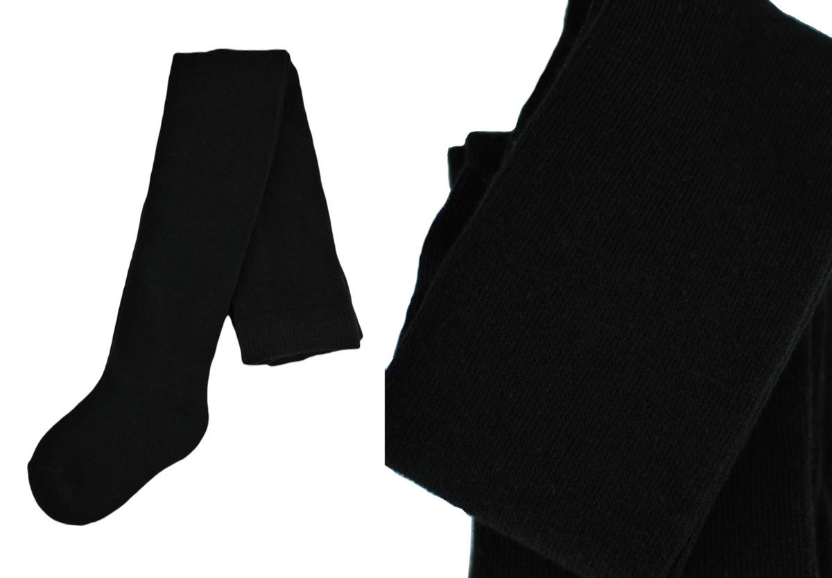 Rajstopy bawełniane gładkie czarne Noviti roz.104/110