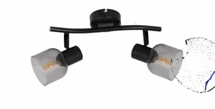 Lampa listwa kinkiet Judy 2pł. czarna szkło - Lampy ścienne - miniaturka - grafika 1