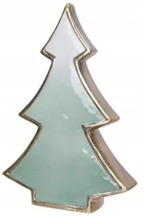Figurka świąteczna ceramiczna choinka 16,5 cm zielona - Ozdoby bożonarodzeniowe - miniaturka - grafika 1