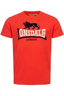 Koszulki męskie - Lonsdale LUBCROY T-shirt męski, regularny krój, Red/Navy/Sand, XXL 117365 - grafika 1