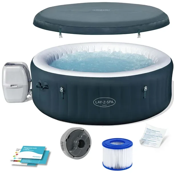 Jacuzzi dmuchane LAY-Z-SPA® MIAMI AIRJET™ dla 4-6 osób Dark Green Round - BESTWAY 6001D
