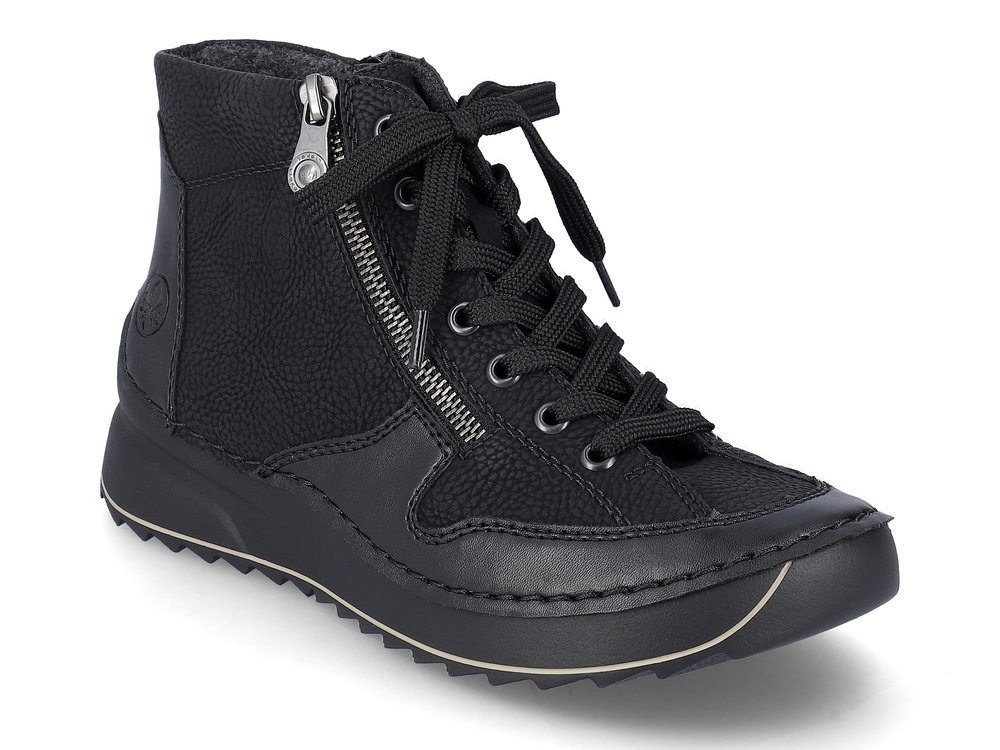 Botki damskie ocieplane zimowe Rieker 51517-00 czarne za kostkę-37