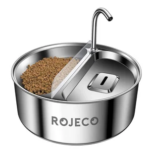 Fontanna / Poidło ze stali nierdzewnej z miską 2w1 3.2l Rojeco Rojeco - Miski dla kotów - miniaturka - grafika 1