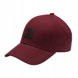 Męska czapka z daszkiem bejsbolówka bordowa logo Ombre OM-ACCS-0100 V3 - Czapki i chusty sportowe męskie - miniaturka - grafika 1