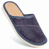 Kapcie męskie - PanSzew Kapcie Męskie Skórzane EKSKLUZYWNE Pantofle Domowe POLSKIE 40-46 - miniaturka - grafika 1