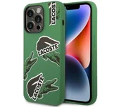 Etui i futerały do telefonów - Lacoste Silicone Allover Pattern do iPhone 14 Pro Zielony - miniaturka - grafika 1