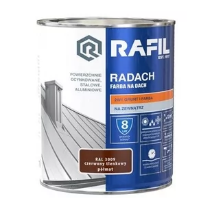 Farba na dach Rafil Radach czerwony tlenkowy RAL3009 0,75l - Farby zewnętrzne - miniaturka - grafika 1