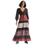 Sukienki - Sukienka damska Desigual Estambul maxi z długim rękawem czarna-M - DESIGUAL - miniaturka - grafika 1