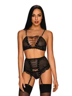 Piżamy damskie - Komplet Basitta 3-częściowy Black (Rozmiar L/XL) - miniaturka - grafika 1