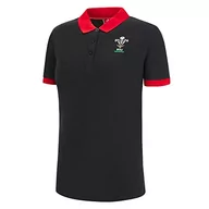 Koszulki i topy damskie - Macron Damska koszulka polo WRU Merch Ca Lf czarna/czerwona, Czarny, 52 - miniaturka - grafika 1