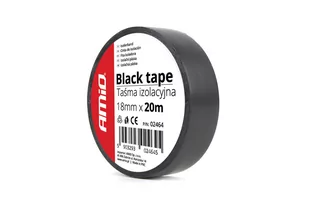 AMiO Taśma izolacyjna czarna 18mm x20m 1 szt) AMI-02464 - Taśmy izolacyjne i naprawcze - miniaturka - grafika 1