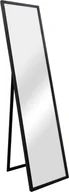 Lustra - Lustro stojące Giovinazzo 150x35 cm pełnowymiarowe lustro rama MDF prostokątne lustro ubraniowe uchylne pochylane czarne - miniaturka - grafika 1