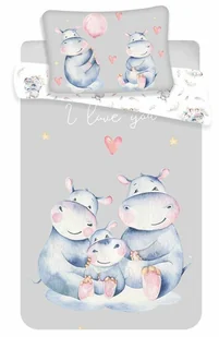 Dziecięca pościel bawełniana do łóżeczka Hipcie baby, 100 x 135 cm, 40 x 60 cm - Pościel dla dzieci - miniaturka - grafika 1