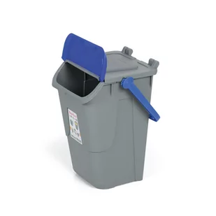 Plastikowy kosz do segregacji odpadów ECOLOGY II, szaro-niebieski - Kosze na śmieci - miniaturka - grafika 2