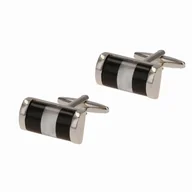 Spinki do mankietów i krawatów - Spinki do mankietów klasyczne srebrne prostokątne wypukłe - EM Men's Accessories - miniaturka - grafika 1