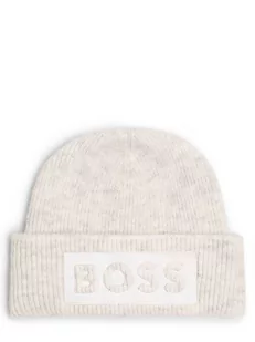 BOSS - Czapka damska z domieszką alpaki  Monello, szary|biały - Czapki damskie - miniaturka - grafika 1