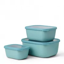 Mepal Mepal Cirqula Oblong Nordic Green Ii 6 El Turkusowe Miski Kuchenne Plastikowe Z Pokrywkami - Miski i półmiski - miniaturka - grafika 1