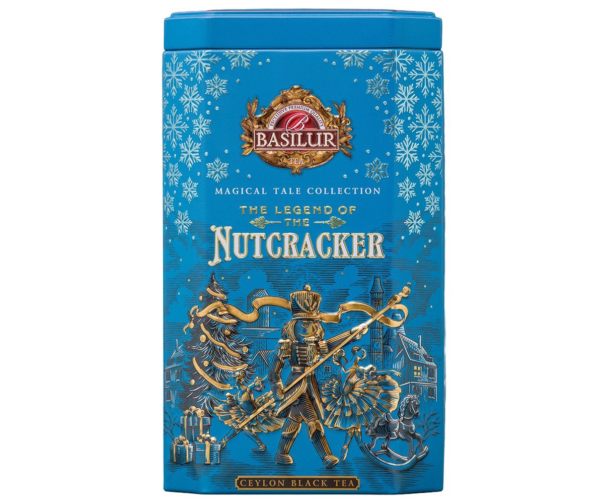 Basilur THE LEGEND OF THE NUTCRACKER herbata czarna KARMEL POMARAŃCZA MIĘTA liściasta w puszce - 75 g