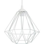 Lampy sufitowe - HowHomely Lampa wisząca HowHomely Lampa geometryczna Diamond biała 25 cm metalowa 10-1566B - miniaturka - grafika 1