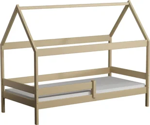 Elior Drewniane łóżko dla dziecka w kształcie domku, wanilia - Petit 3X 180x80 cm - Łóżka dla dzieci i młodzieży - miniaturka - grafika 1