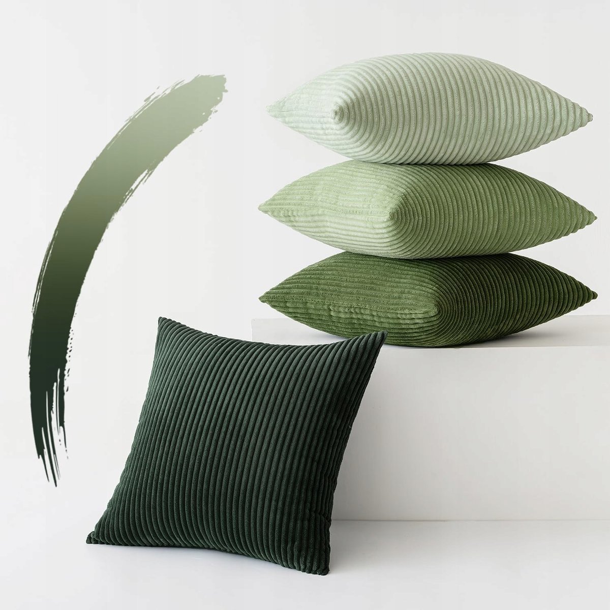 SLOZZI Zestaw 4 Poszewki na Poduszki Aksamitne 40x40 Zielone