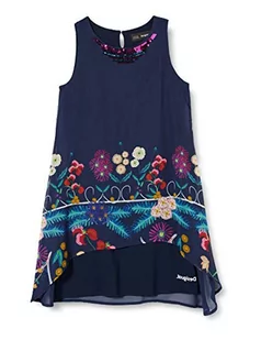 Desigual Sukienka dziewczęca Vest_juárez, niebieski (Navy 5000), 116 cm - Sukienki - miniaturka - grafika 1