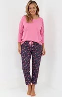 Piżamy damskie - Bawełniana piżama damska 152, Kolor różowo-fioletowy, Rozmiar S, Cana - Intymna - miniaturka - grafika 1