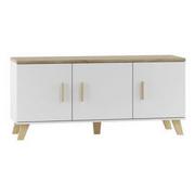 Komody - High Glossy Furniture Komoda Livorno, biało-beżowa, 150x69x45 cm - miniaturka - grafika 1