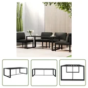 Stoły ogrodowe - The Living Store Stół ogrodowy - antracytowy - 120x60x66 cm - aluminium - Stolik - miniaturka - grafika 1