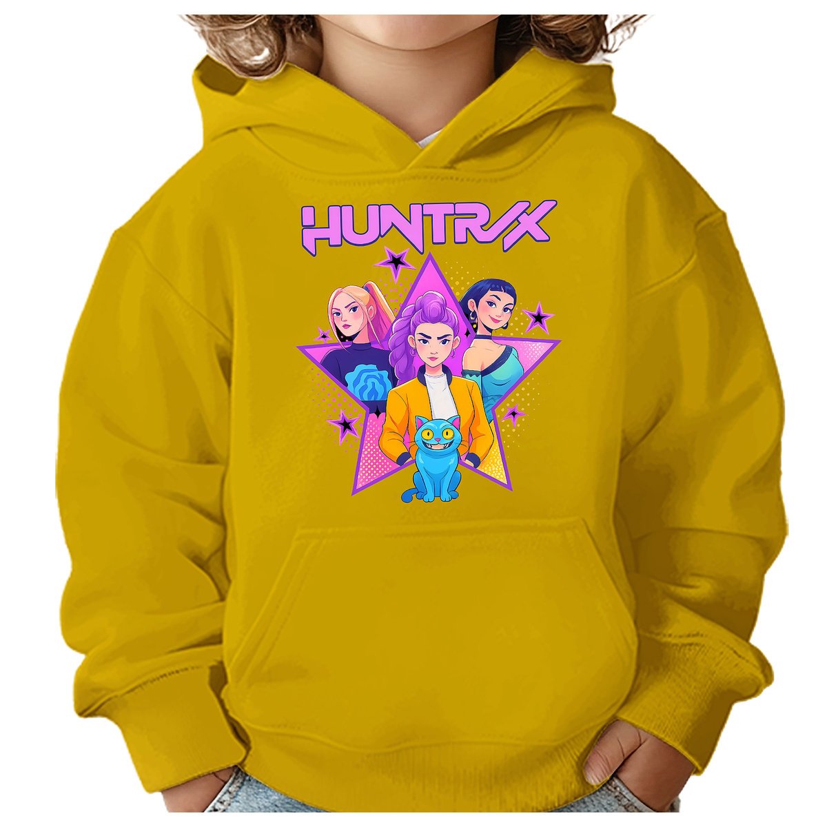 BLUZA DZIECIĘCA KPOP DEMON HUNTERS HUNTRIX 122-128 Z KAPTUREM BAWEŁNIANA