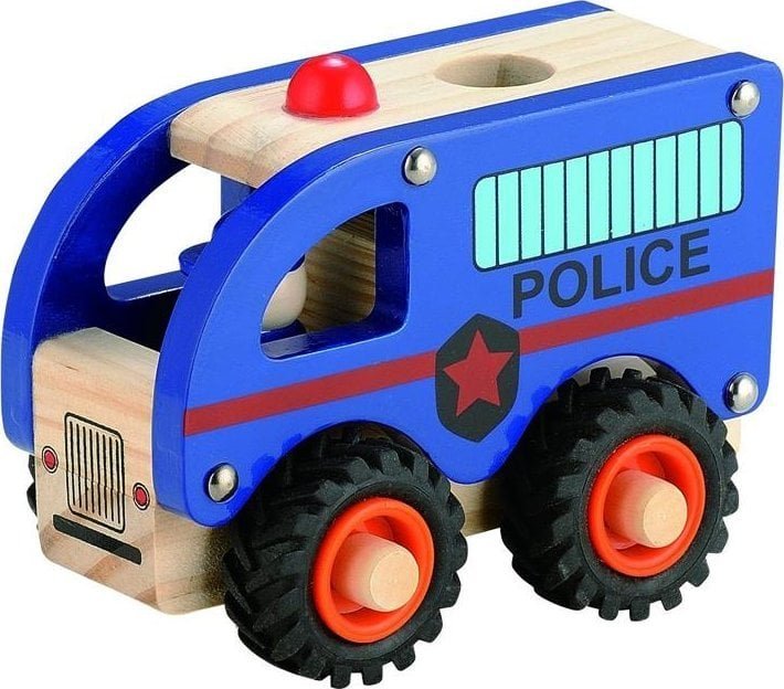 Magni Magni - Wooden police bus with rubber wheels 3896 /Cars, trains and vehicles