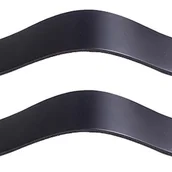 Zawiasy, okucia i inne akcesoria - Zestaw 2 mosiężnych i skórzanych uchwytów do drzwi szafkowych w kolorze czarnym, długość 160 mm, ze śrubami, odpowiedni do szaf i kuchni - miniaturka - grafika 1