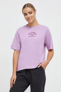 Columbia t-shirt bawełniany kolor fioletowy - Koszulki sportowe damskie - miniaturka - grafika 1
