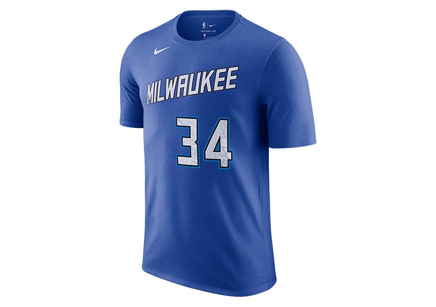 Nike Nba Milwaukee Bucks Giannis Antetokounmpo City Edition Tee Game Royal