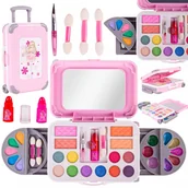 Pozostałe akcesoria do makijażu - Malplay, Zestaw Kosmetyków Do Makijażu Dla Dzieci W Walizce Na Kółkach - miniaturka - grafika 1