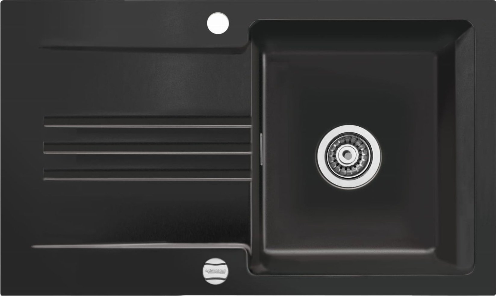 SYSTEMCERAM Zlewozmywak Kara 85 Nero, ceramiczny, korek manualny