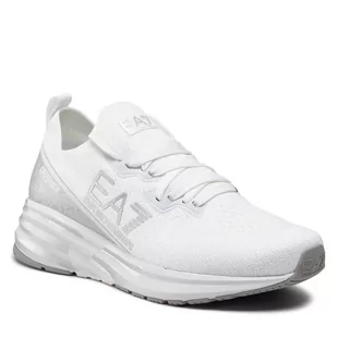 Emporio Armani Sneakersy EA7 X8X095 XK240 M696 White/Silver - Sneakersy damskie - miniaturka - grafika 1